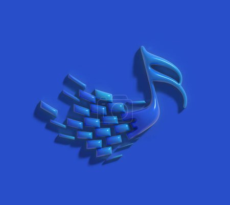 Téléchargez les photos : 3D Render Music Note Illustration Design - en image libre de droit