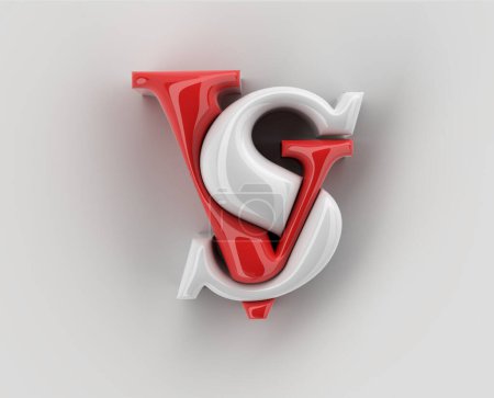 Foto de Letra de signo Versus Diseño de ilustración de logotipo 3d. - Imagen libre de derechos