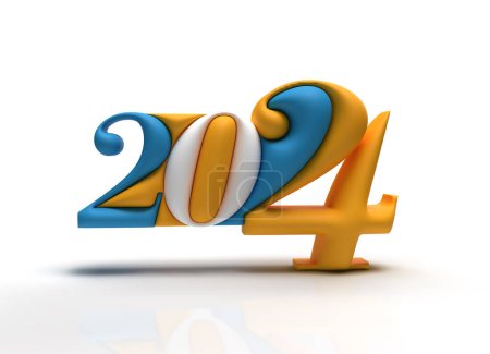 Téléchargez les photos : 2024 Bonne année Lettrage Illustration Design. - en image libre de droit
