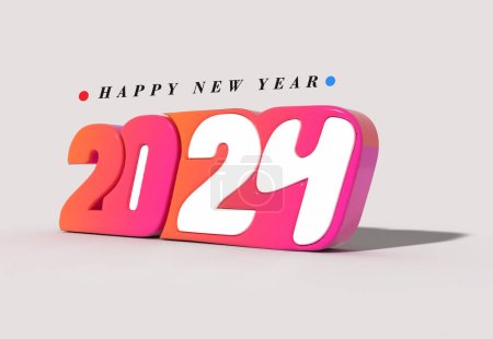 Foto de 2024 Feliz Año Nuevo Letras Tipográfica Ilustración Diseño. - Imagen libre de derechos