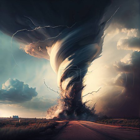 Foto de Tornado grande en mi camino, imagen común, 3d - Imagen libre de derechos