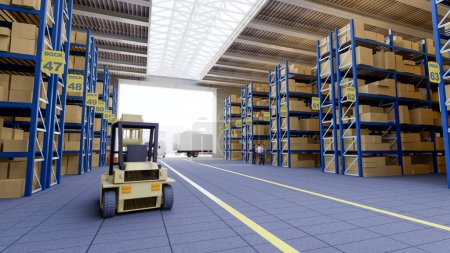 Photo for 3D rendering of a distribution warehouse - Royalty Free Image