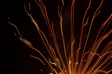 Photo for Abstract holiday background: bright firework burst against black sky - Royalty Free Image