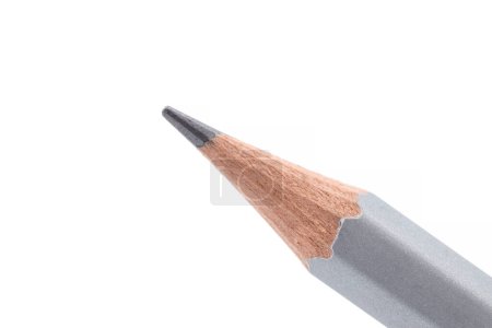 Photo for Close up of tip of  simple wooden pencil isolated on white background - Royalty Free Image