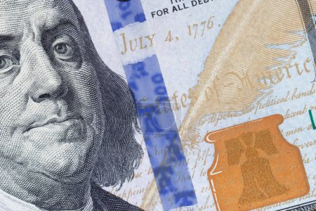 Photo for Close up of one hundred United States dollars banknote - Royalty Free Image