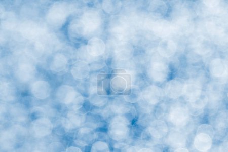 Photo for Abstract winter backdrop: close up of blue bokeh background - Royalty Free Image