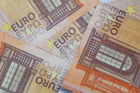 Foto de Primer plano de varios bankontes de cincuenta euros - Imagen libre de derechos
