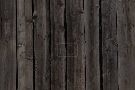 Foto de Antigua cerca de madera rural hecha de tablas de fondo - Imagen libre de derechos