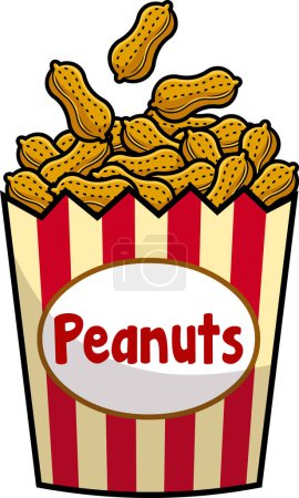 Téléchargez les illustrations : Cartoon Bag Of Peanuts. Vector Hand Drawn Illustration Isolated On Transparent Background - en licence libre de droit