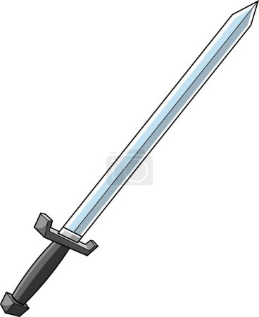 Ilustración de Ilustración de dibujos animados de espada guerrera escandinava - Imagen libre de derechos
