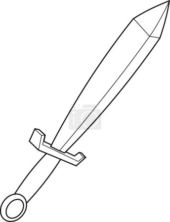 Illustration for Cartoon illustration of Scandinavian warrior sword - Royalty Free Image