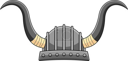Illustration for Vector illustration viking helmet with horns - Royalty Free Image