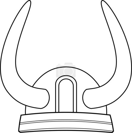 Téléchargez les illustrations : Illustration vectorielle casque viking avec cornes - en licence libre de droit