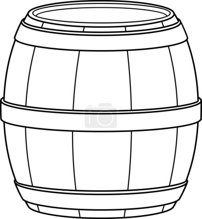 Illustration for Illustration of wooden barrel, alcohol storage - Royalty Free Image