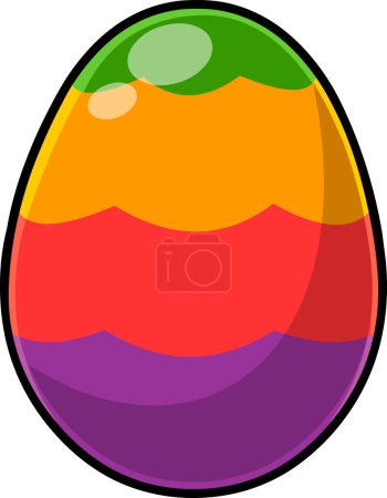 Téléchargez les illustrations : Oeuf de Pâques coloré lumineux isolé sur blanc - en licence libre de droit