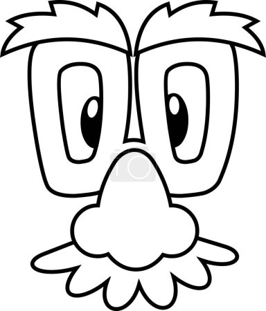 Ilustración de Dibujos animados arte de la cara masculina divertida en gafas y bigotes, Aprils día tonto - Imagen libre de derechos