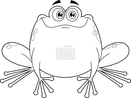 Téléchargez les illustrations : Illustration vectorielle de grenouille dessin animé mignon - en licence libre de droit