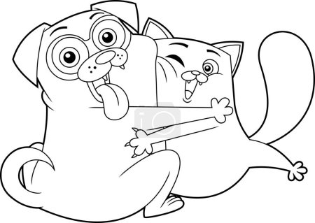Illustration for Cat and dog characters vector illustration - Royalty Free Image