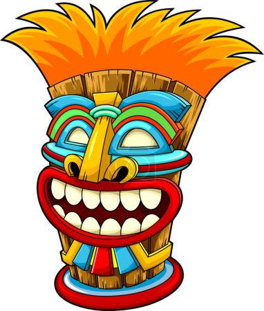 Illustration for Tiki mask vector illustration - Royalty Free Image