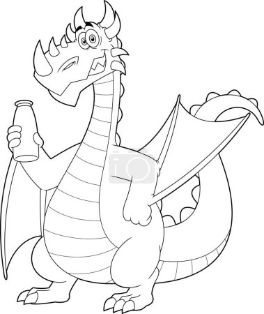 Illustration for Fantasy dragon stylized cartoon character, vector illustration - Royalty Free Image
