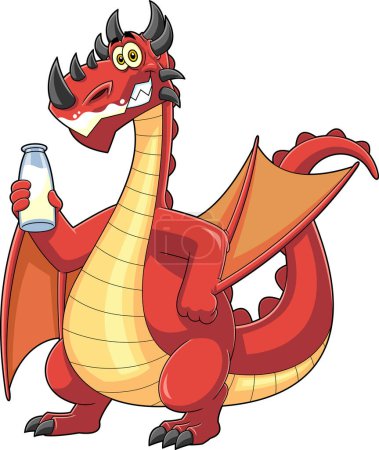 Illustration for Fantasy dragon stylized cartoon character, vector illustration - Royalty Free Image