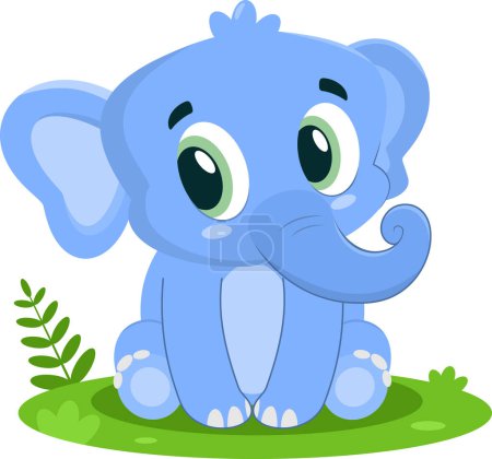 Illustration for Illustration of cute cartoon baby elephant - Royalty Free Image