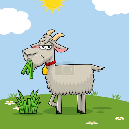Illustration for Cute goat cartoon character vector illustration - Royalty Free Image