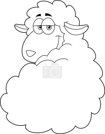 Illustration for Cute sheep cartoon character  vector - Royalty Free Image