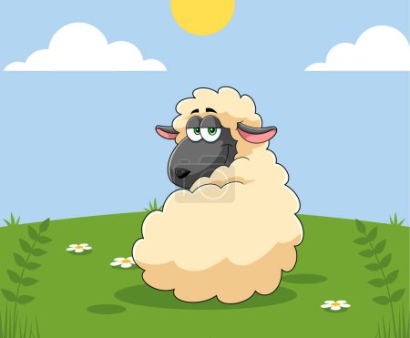 Illustration for Sheep on pasture vector illustration - Royalty Free Image