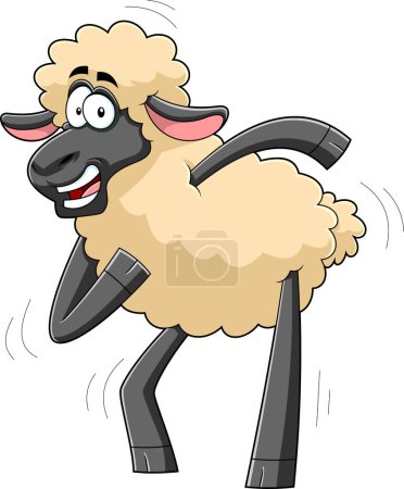 Téléchargez les illustrations : Illustration vectorielle de personnage de mouton mignon - en licence libre de droit