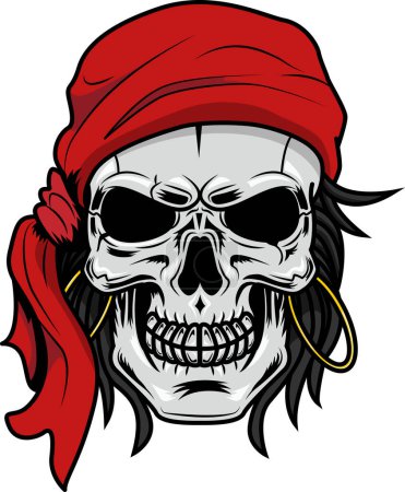 Illustration for Stylish pirate skull vector illustration - Royalty Free Image