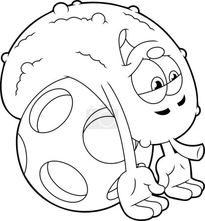 Ilustración de Carácter de dibujos animados en vinagre cansado acostado en una bola de Pickleball. Ilustración dibujada a mano de trama aislada sobre fondo blanco - Imagen libre de derechos