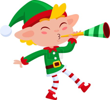 Illustration for Santa's Elf Helper Cartoon Character. Vector Illustration Design Isolated On Transparent Background - Royalty Free Image