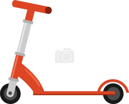 Illustration for Cartoon Kick Scooter. Vector Illustration Flat Design Isolated On Transparent Background - Royalty Free Image