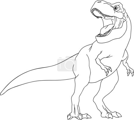 Ilustración de Diseño gráfico de dinosaurios T-Rex. Ilustración dibujada a mano vectorial aislada sobre fondo transparente - Imagen libre de derechos