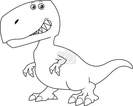 Ilustración de Dibujos animados contorneados T-Rex Dinosaurio Negro Silueta Diseño Gráfico. Ilustración dibujada a mano vectorial aislada sobre fondo transparente - Imagen libre de derechos
