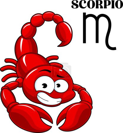 Illustration for Scorpio Cartoon Character Horoscope Zodiac Sign. Vector Hand Drawn Illustration Isolated On Transparent Background - Royalty Free Image
