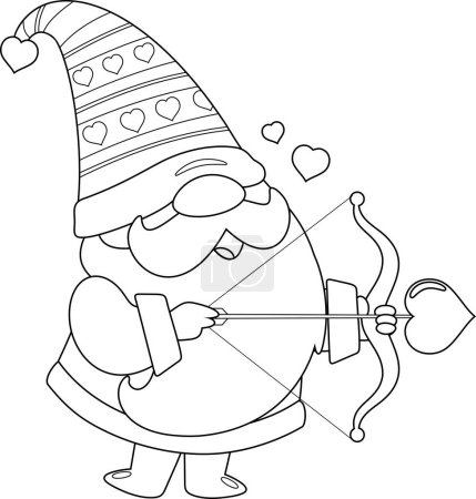 Illustration for Cartoon character of christmas elf with bow and arrow - Royalty Free Image