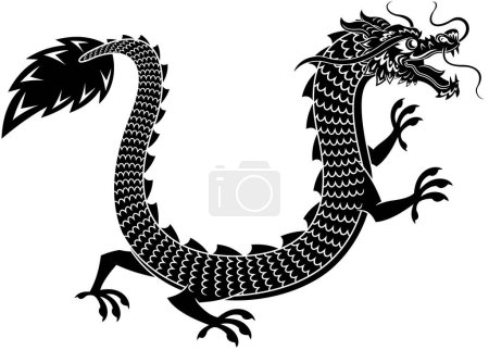 Illustration for Chinese black dragon vector illustration - Royalty Free Image