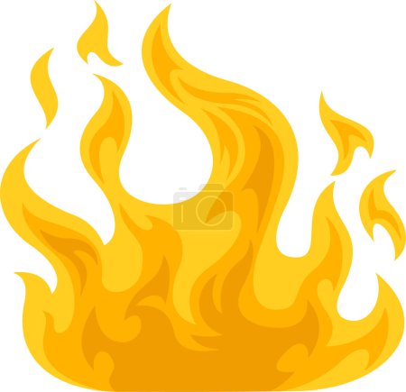 Illustration for Cartoon Cartoon Fire Flames. Vector Hand Drawn Illustration Isolated On Transparent Background - Royalty Free Image