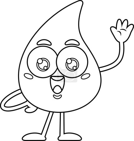 Illustration for Blood Drop Cartoon Mascot Character. Illustration Isolated On White Background - Royalty Free Image