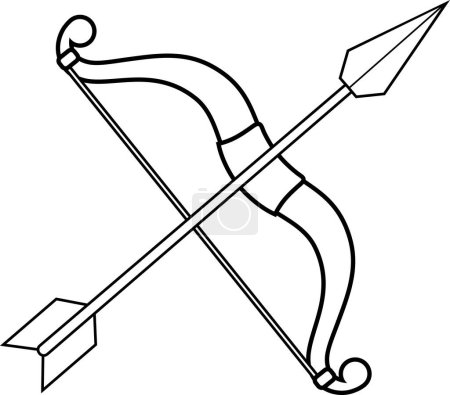Ilustración de Caricatura Príncipe Caballero Arco y Arma Flecha. Ilustración vectorial Diseño plano aislado sobre fondo transparente - Imagen libre de derechos