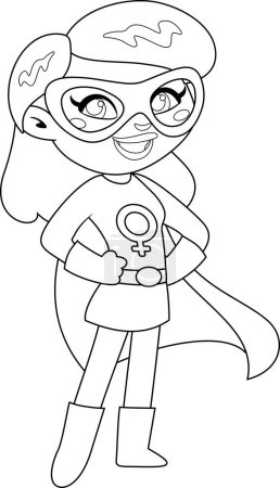 Ilustración de Esbozado Super héroe mamá personaje de dibujos animados Volar. Ilustración dibujada a mano vectorial aislada sobre fondo transparente - Imagen libre de derechos