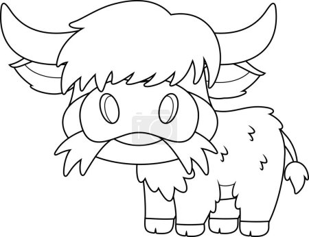 Ilustración de Lindo personaje de dibujos animados de vaca montañesa comiendo una hierba. Ilustración vectorial Diseño plano aislado sobre fondo transparente - Imagen libre de derechos