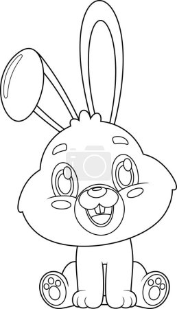 Ilustración de Lindo bebé conejo animal personaje de dibujos animados. Ilustración vectorial Diseño plano aislado sobre fondo transparente - Imagen libre de derechos