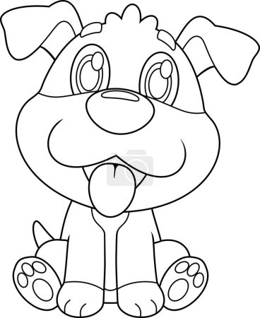 Téléchargez les illustrations : Mignon bébé chien personnage de bande dessinée animale. Illustration vectorielle Design plat isolé sur fond transparent - en licence libre de droit