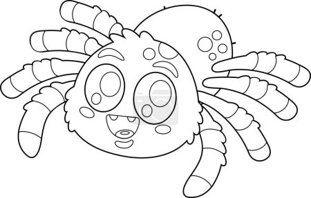 Ilustración de Lindo personaje de dibujos animados Spider. Ilustración vectorial Diseño plano aislado sobre fondo transparente - Imagen libre de derechos
