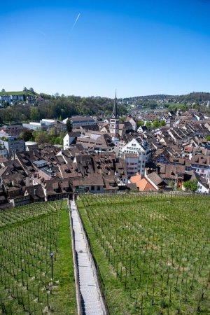 Munot, Schaffhausen, Schweiz, eine kreisrunde Befestigungsanlage aus dem 16. Jahrhundert im Zentrum von Schaffhausen. Der heutige Komplex wurde zwischen 1564 und 1589 erbaut.