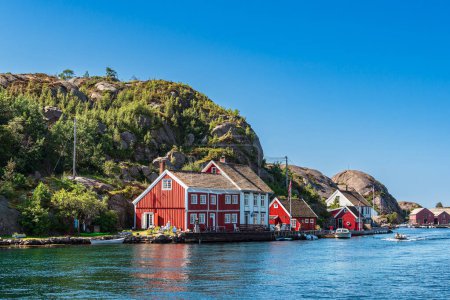 Photo for Lighthouse on the archipelago island Kapelloya in Norway. - Royalty Free Image