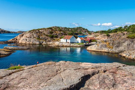 Photo for View from the archipelago island of Kapelloya to the island of Monsoya in Norway. - Royalty Free Image